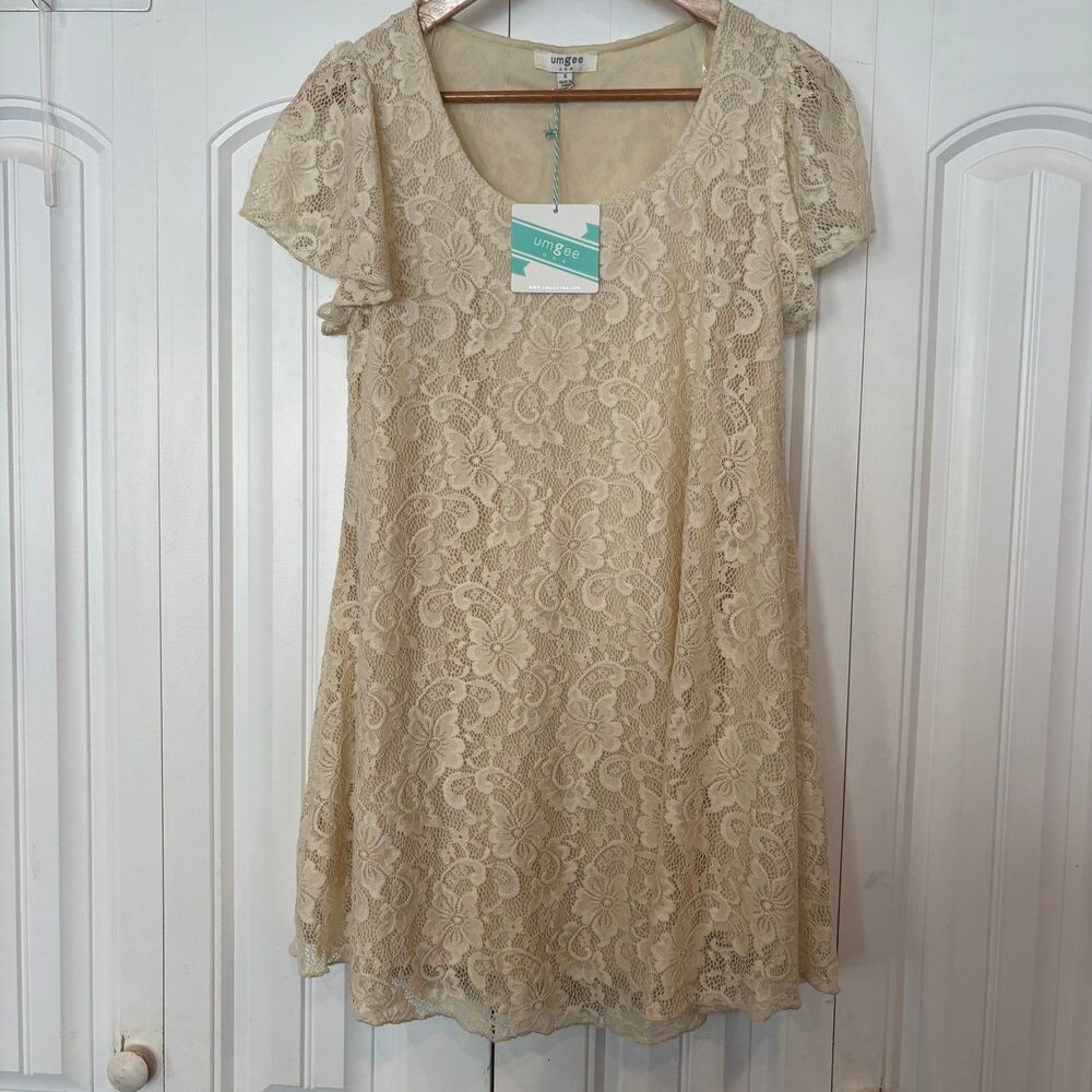 Umgee Ivory‎ Lace Dress Size Small